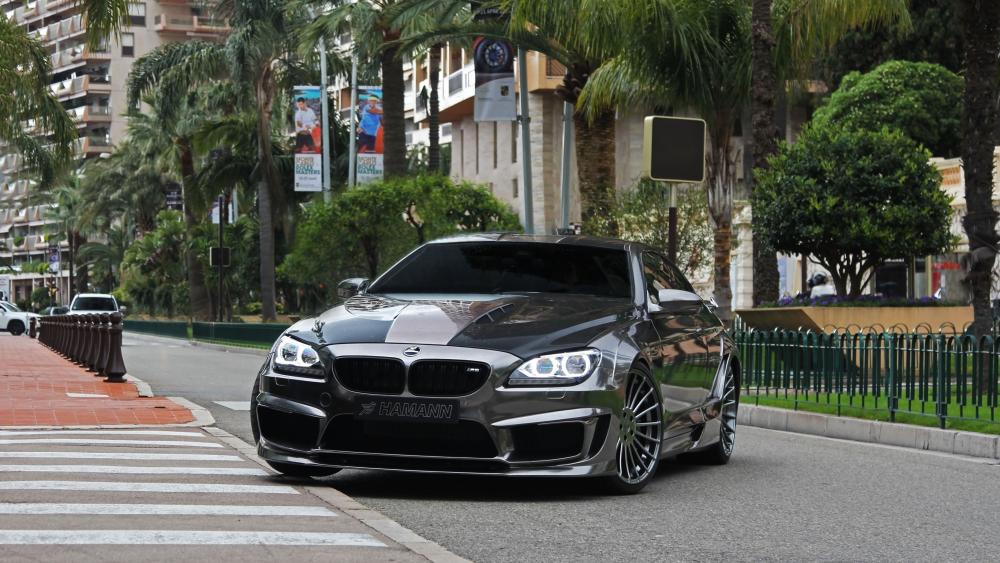 Sleek BMW in Urban Paradise wallpaper