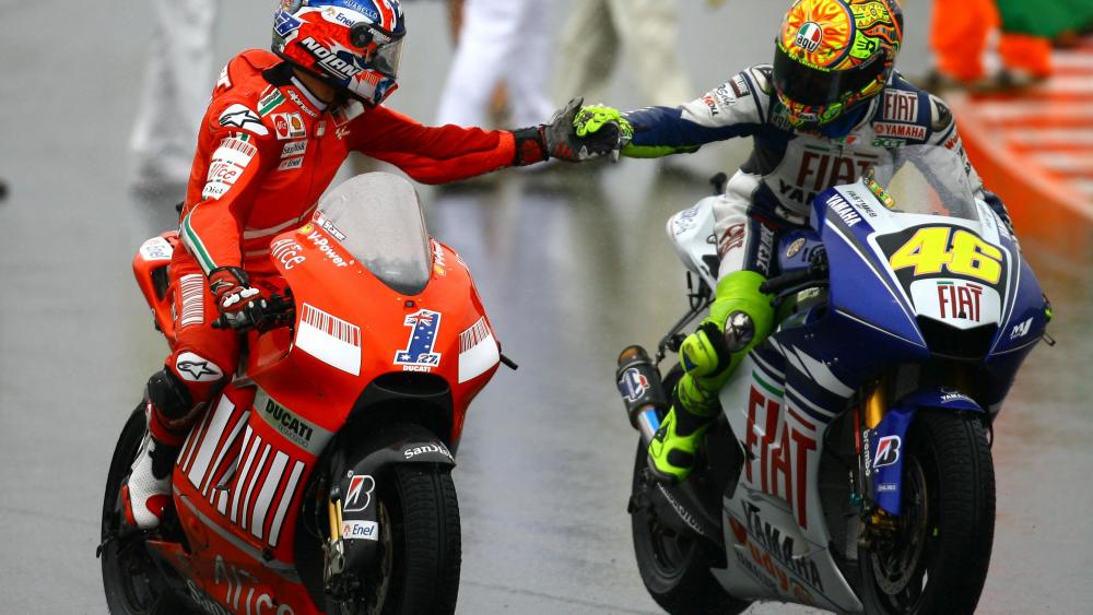 Racing Rivals Sharing a Moment wallpaper