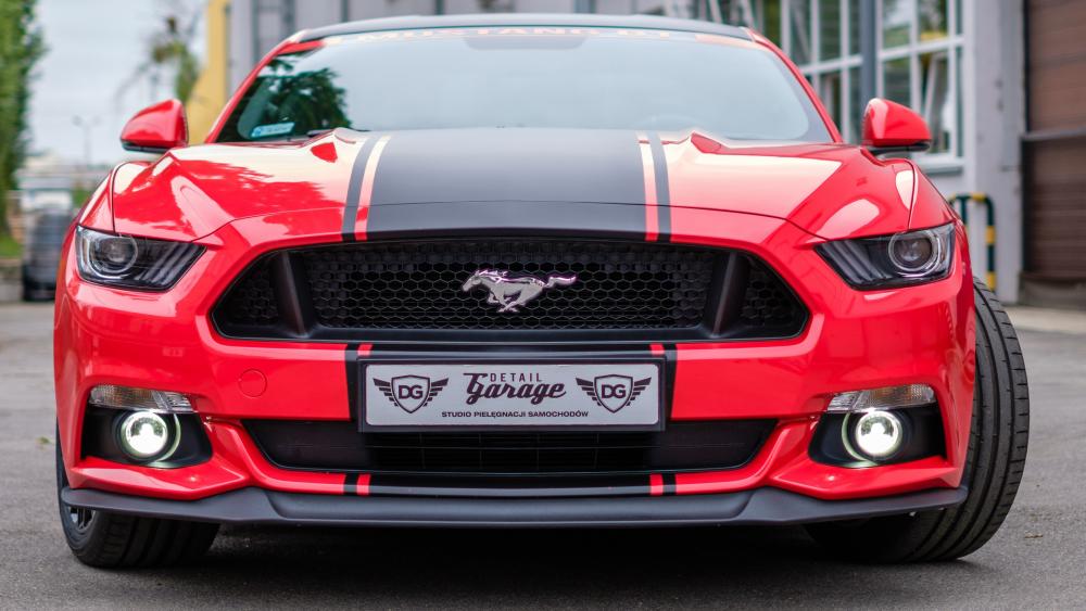 Majestic Red Ford Mustang in 4K Resolution wallpaper