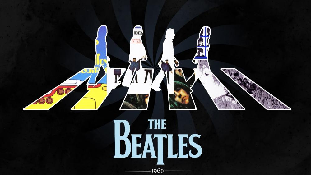 The Beatles Silhouette Montage wallpaper