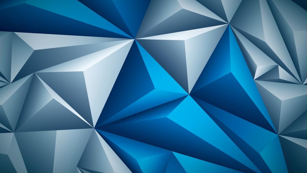 3D blue triangles wallpaper
