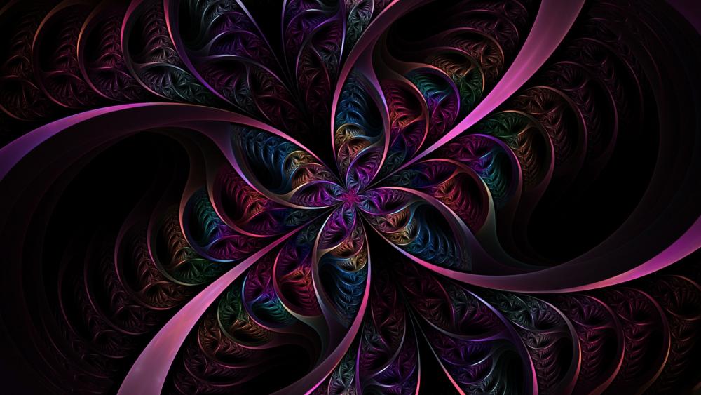 Purple fractal digital art wallpaper