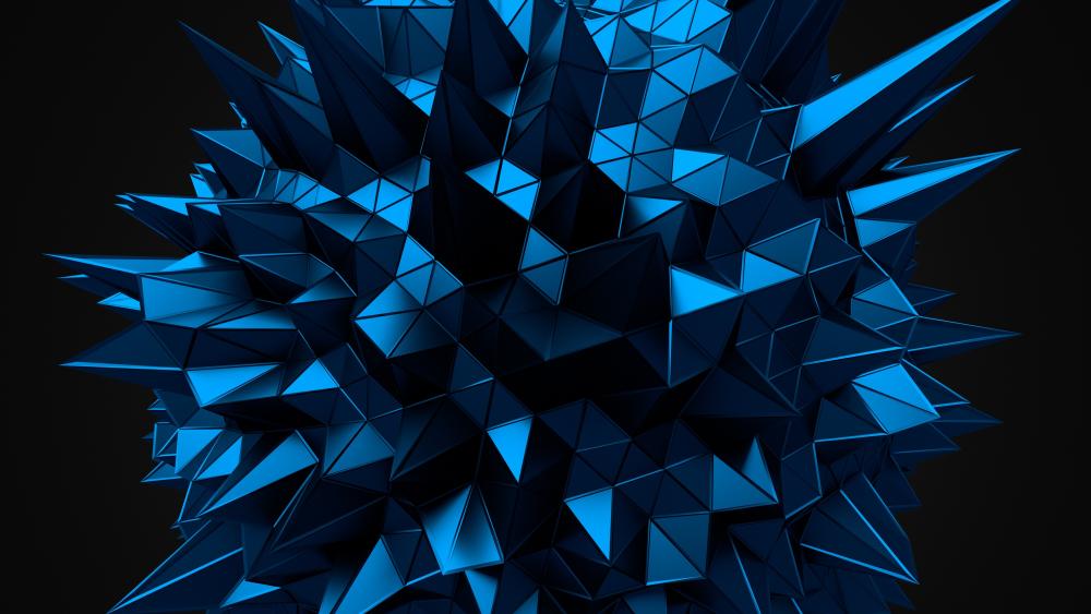 Sapphire Edges in Abstract Polygonal Sphere wallpaper