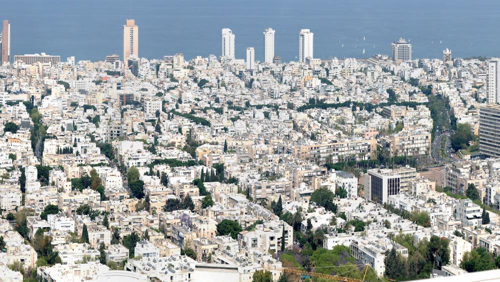Panorama of Tel Aviv-Yafo from the Azrieli Center wallpaper