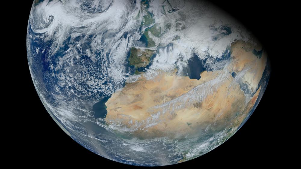 North Africa and Europe from Suomi NPP wallpaper