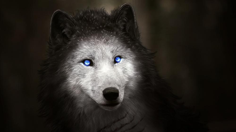 Blue wolf eyes wallpaper