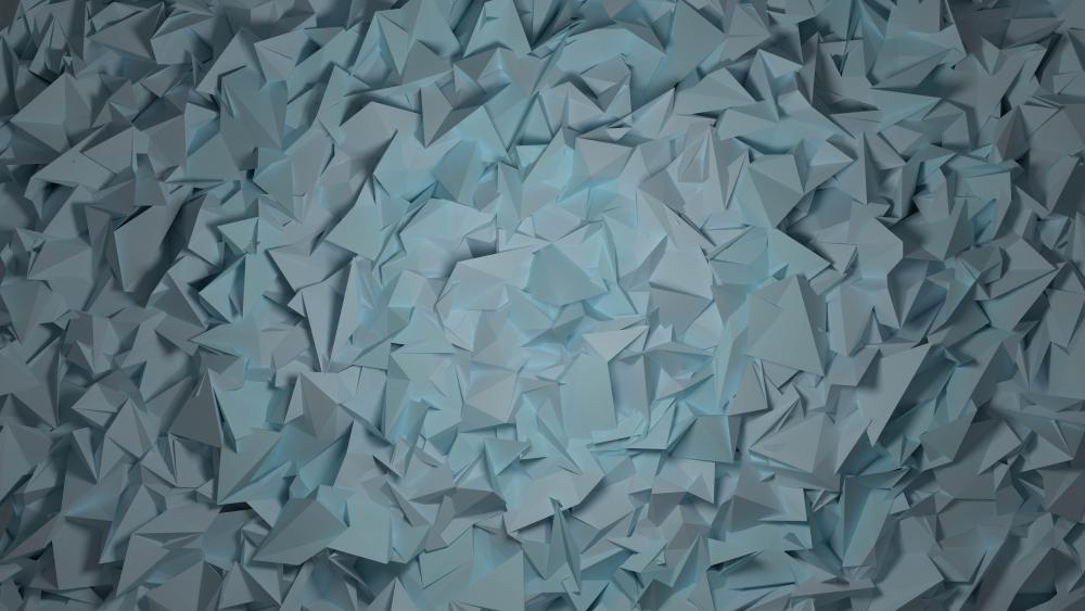 3D Blue triangles wallpaper