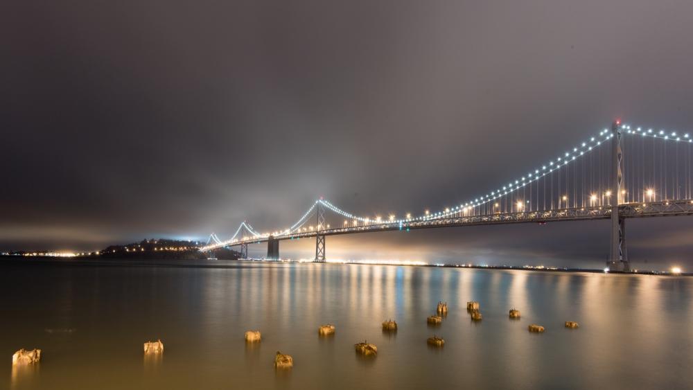San Francisco–Oakland Bay Bridge from Rincon Park wallpaper