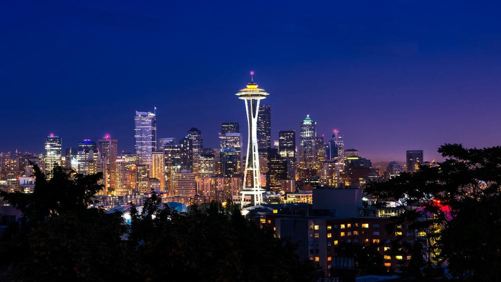 Space Needle by night wallpaper