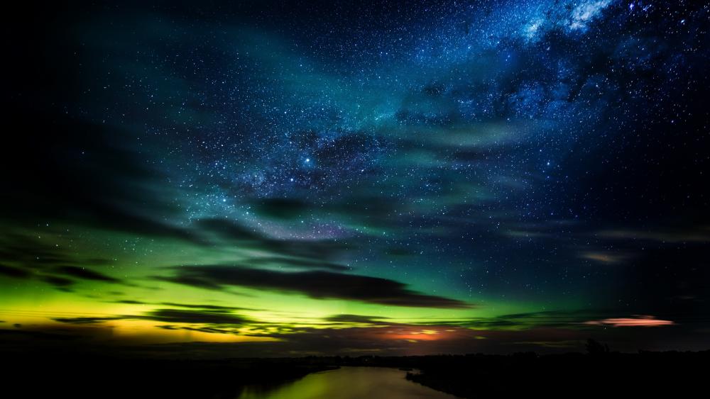 Aurora Australis (Southern Lights) in New Zealand wallpaper