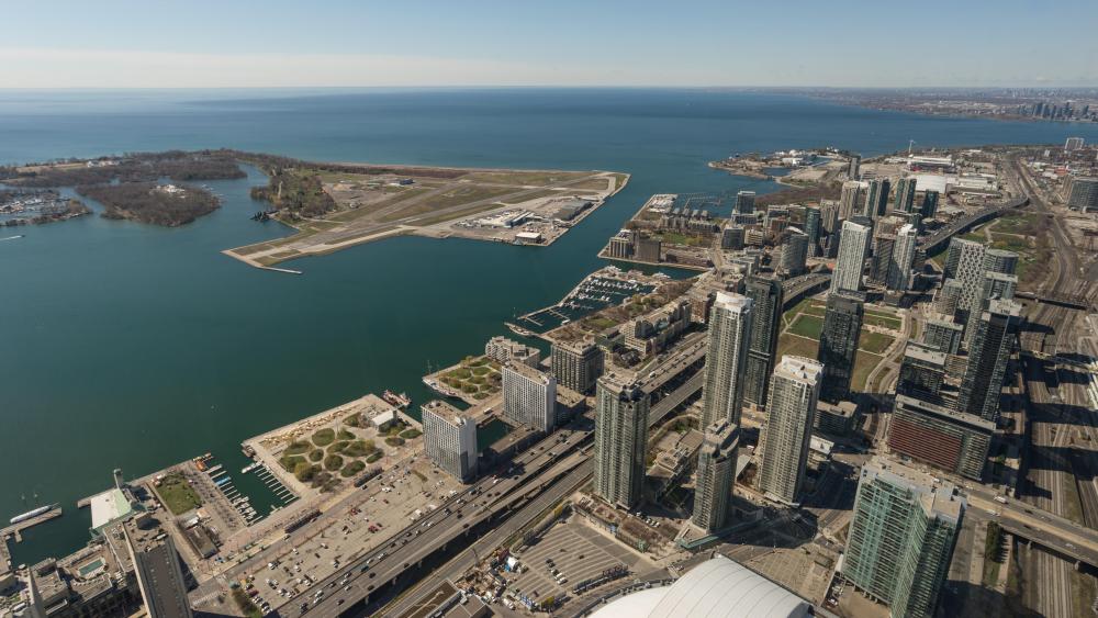 View of Toronto Waterfront from the CN Tower wallpaper