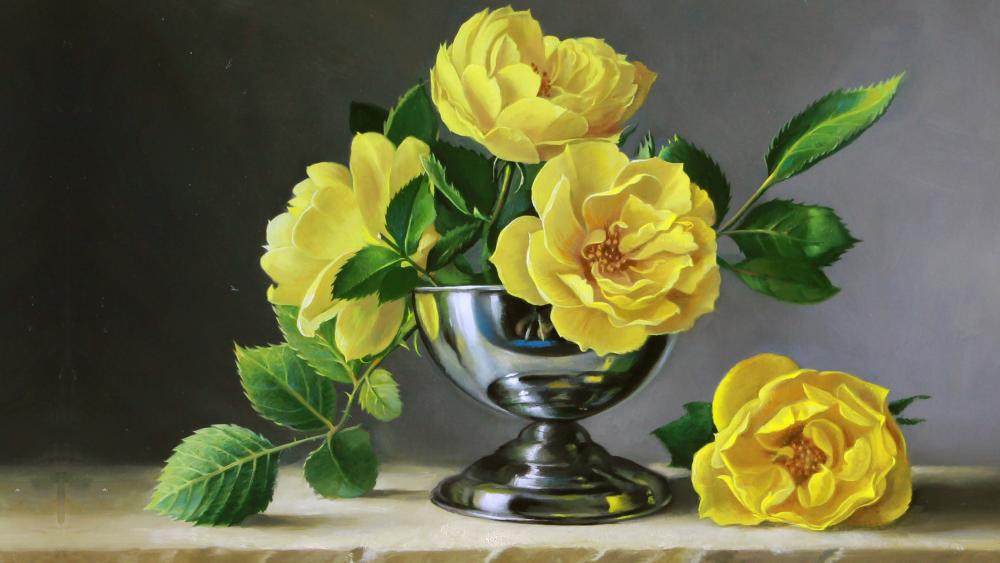 Yellow roses wallpaper