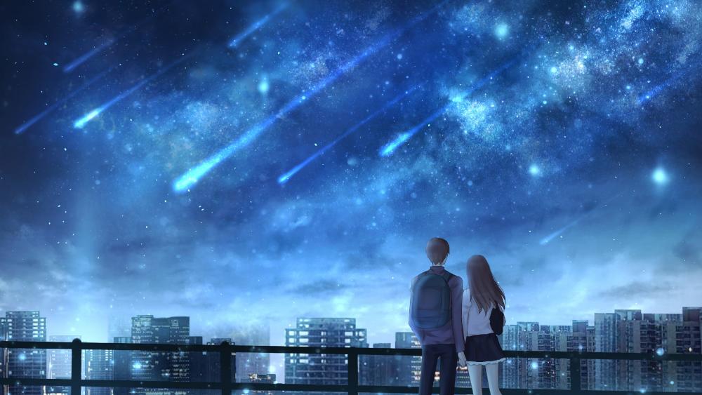Blue Anime Sky wallpaper