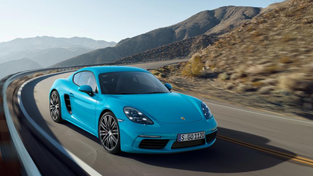 Blue Porsche wallpaper