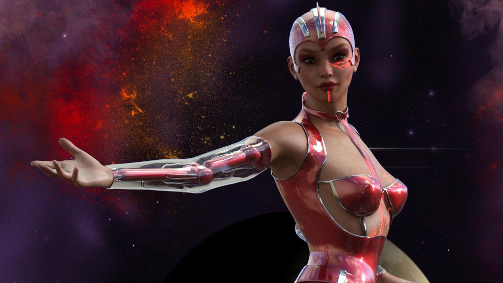 Cyborg woman wallpaper