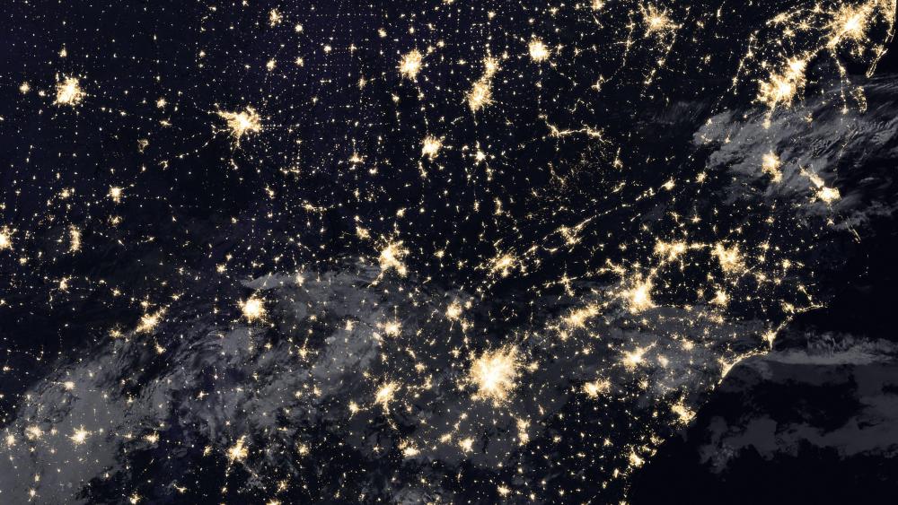 Night Lights of the Southeastern USA wallpaper