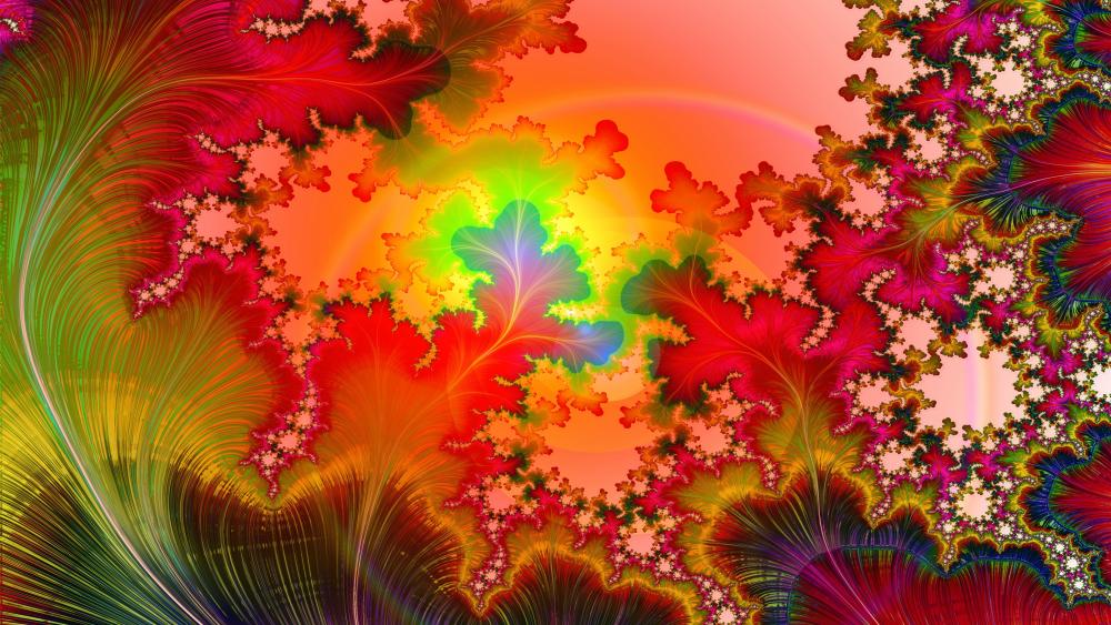 Multicolor psychedelic art wallpaper