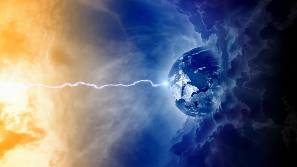 Electric Surge in Cosmic Skies wallpaper