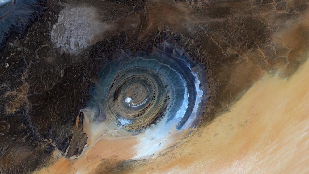 Satellite Image of the Richat Structure in Mauritania wallpaper