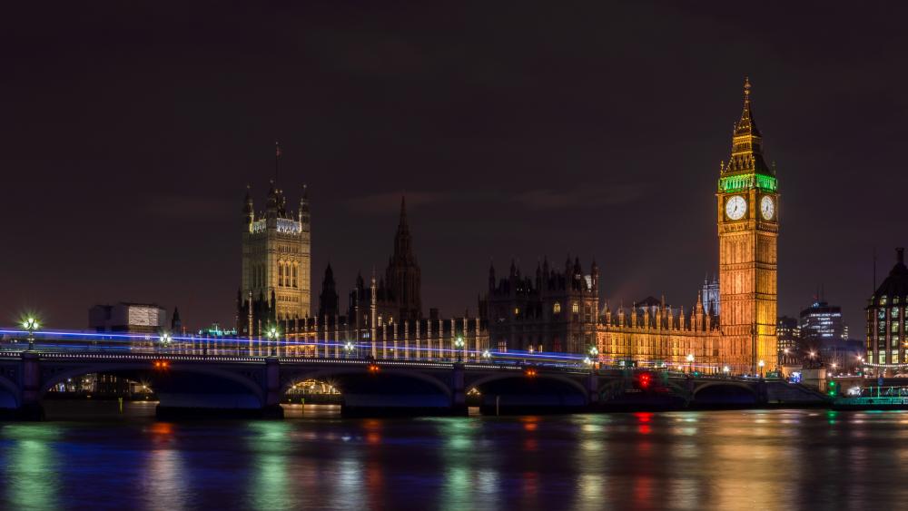 Westminster Bridge by night wallpaper