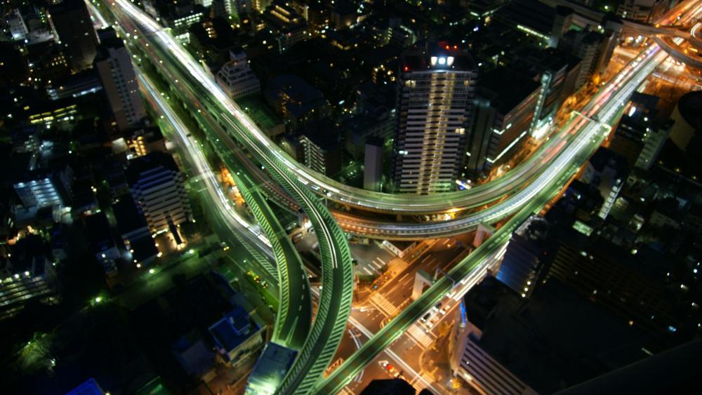 Junction in Tokyo at Night wallpaper