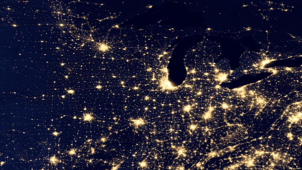 Night Lights of the Midwestern USA v2012 wallpaper