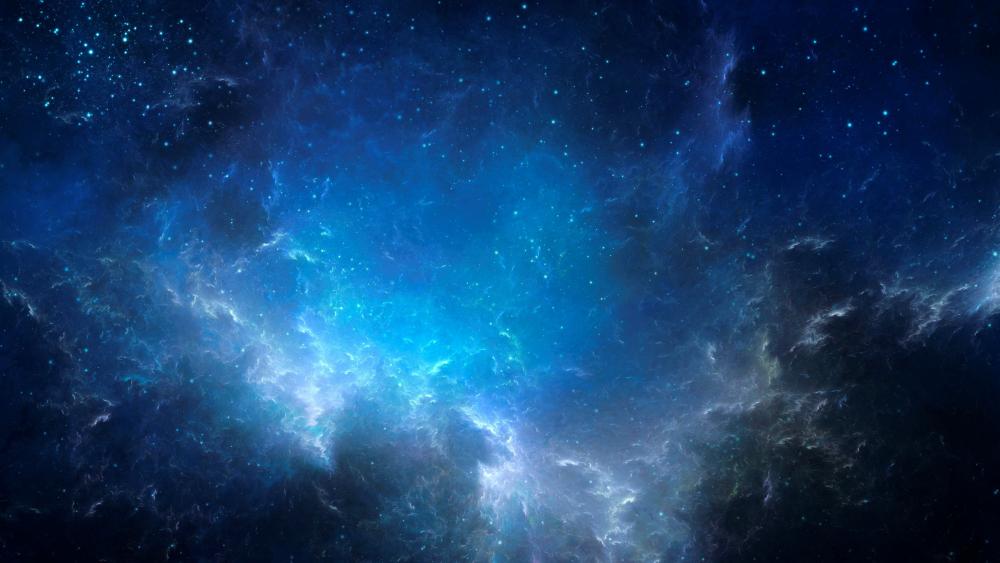 Ethereal Blue Nebula Depths wallpaper
