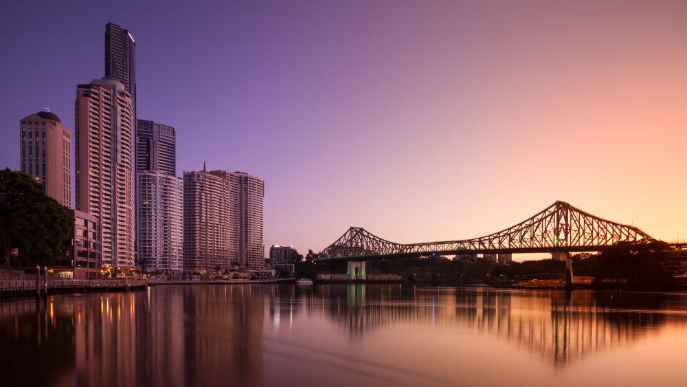 Story Bridge and Brisbane River wallpaper