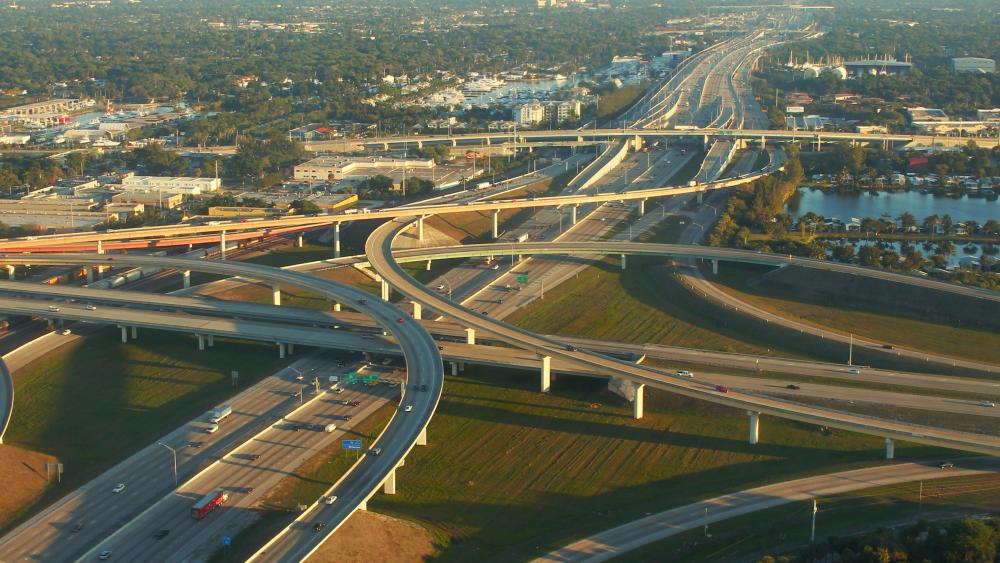 Aerial View of the Rainbow Interchange in Fort Lauderdale wallpaper