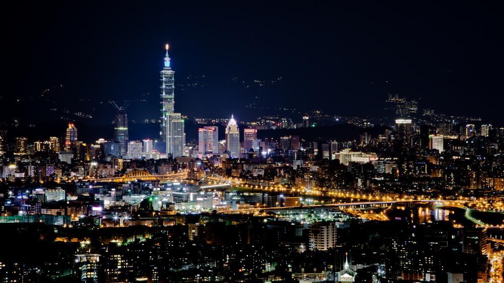 Taipei by night wallpaper