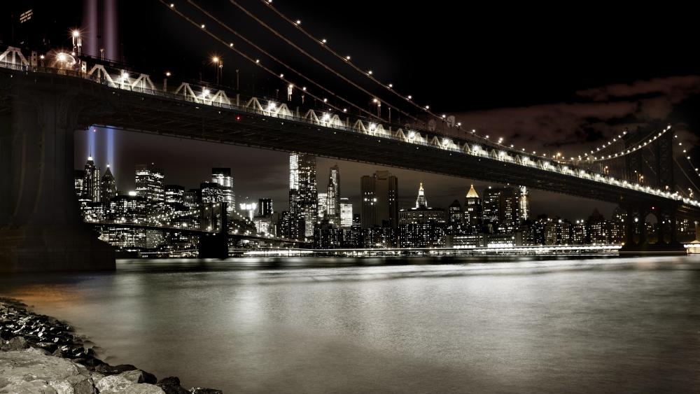 Brooklyn Bridge from Main Street Park wallpaper