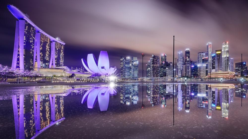 Singapore reflection wallpaper