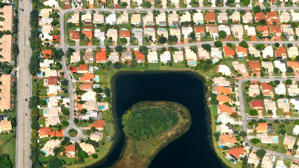 Aerial View of a Real Estate in Kendall, FL wallpaper