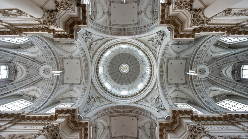 Ceiling of St Aubin's Cathedral wallpaper