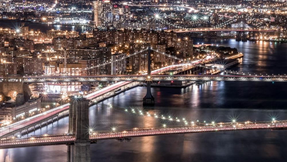 Brooklyn Bridge and Manhattan Bridge wallpaper