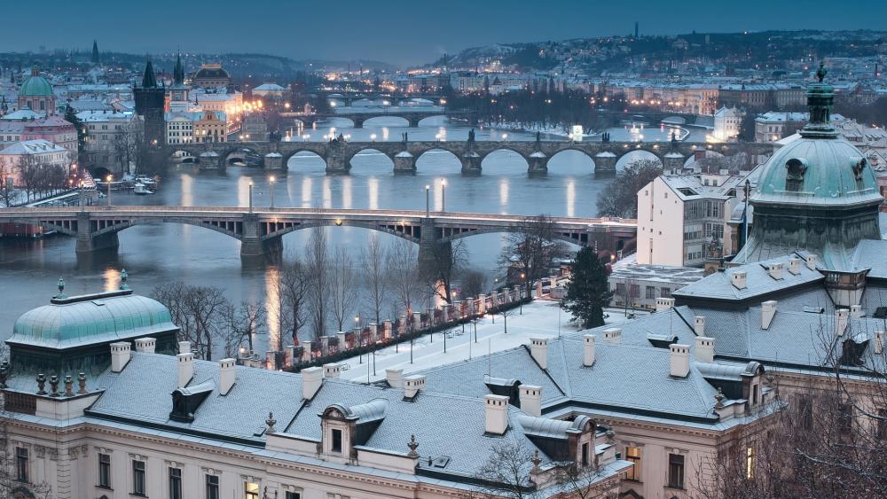 Bridges of Prague wallpaper