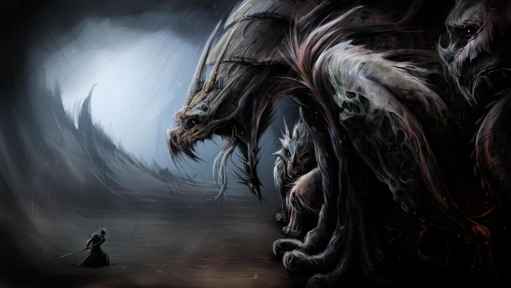 Epic Warrior VS Monster wallpaper