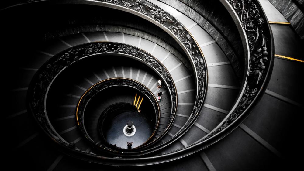 Spiral staircase wallpaper