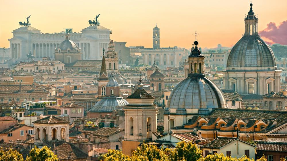 Vatican City and Rome cityscape wallpaper
