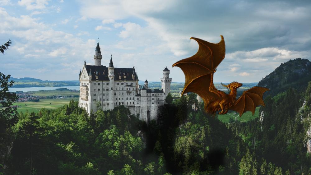 Dragon of the Neuschwanstein Castle wallpaper