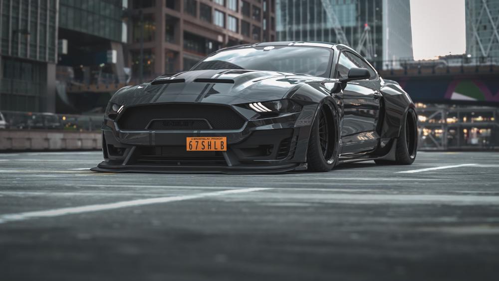 Black Shelby Mustang Power Stance wallpaper