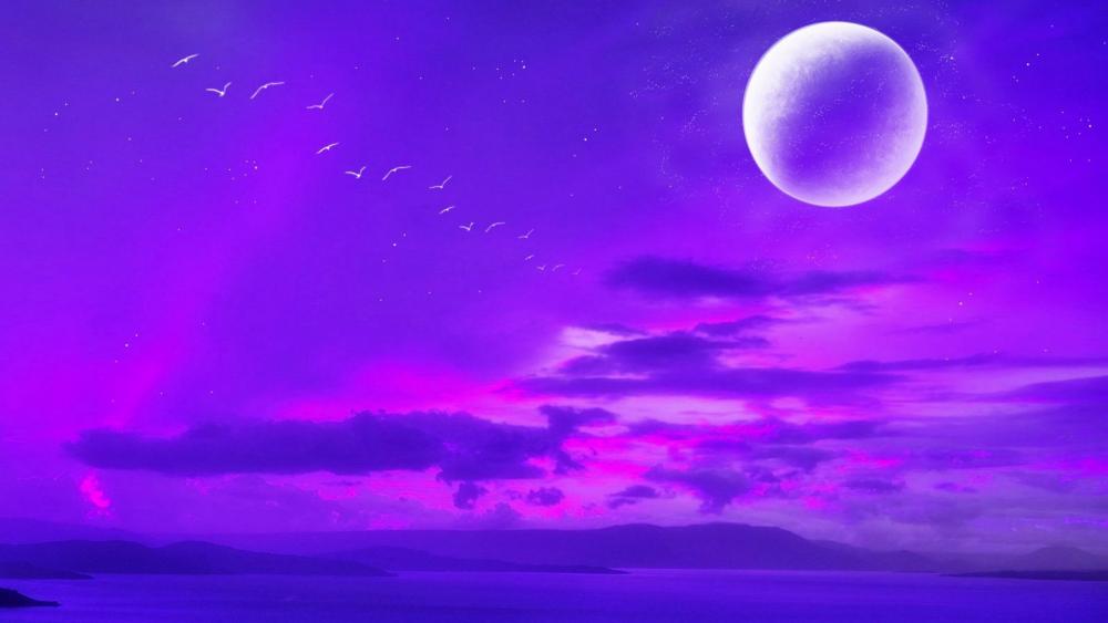 Purple moon wallpaper