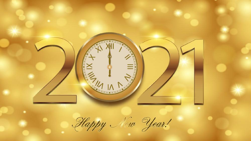 2021 Golden Happy New Year wallpaper