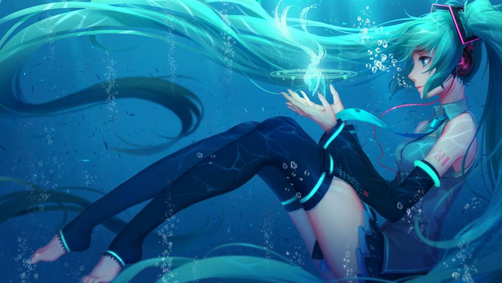 Miku's Mystical Underwater Serenade wallpaper