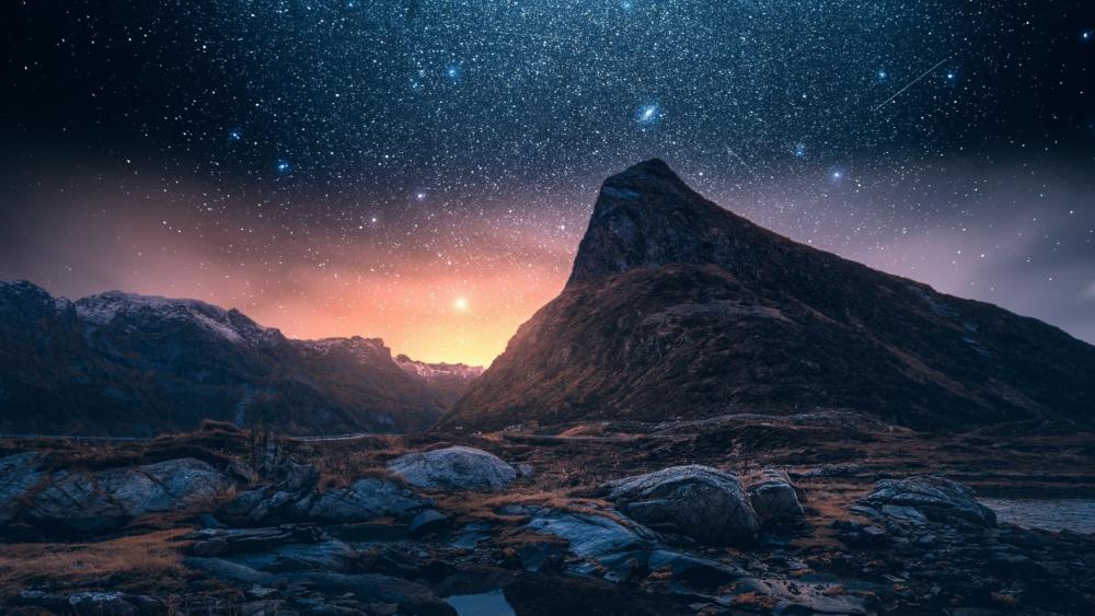Starry night (Iceland) wallpaper