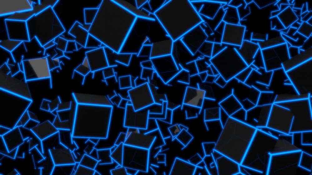 Blue 3D Cubes wallpaper