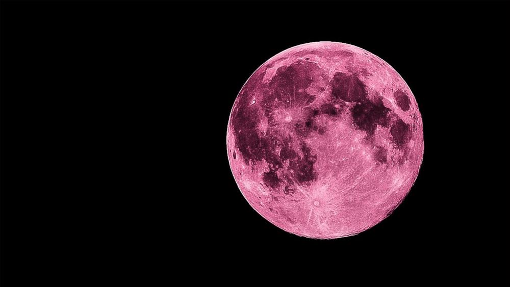 Pink full moon wallpaper