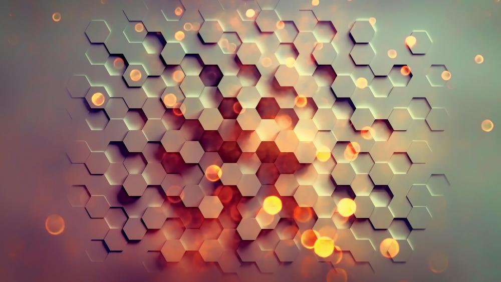 Honey hexagon wallpaper