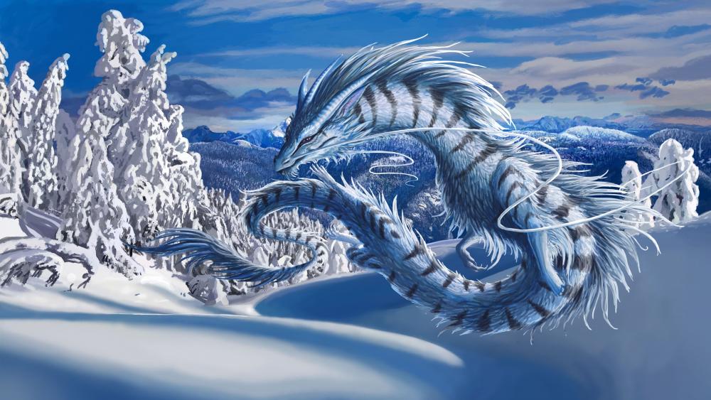 Winter dragon wallpaper
