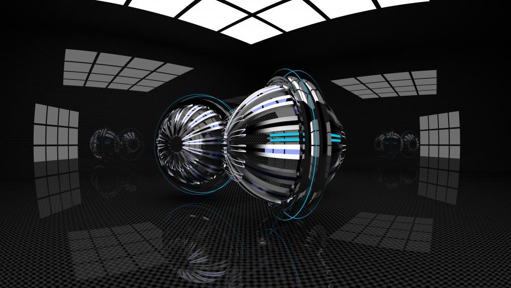Futuristic Spheres with Reflective Elegance wallpaper